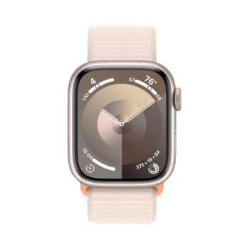 Apple Watch Series 9, 41 мм, корпус из алюминия цвета сияющая звезда, нейлоновый ремешок цвета сияющая звезда